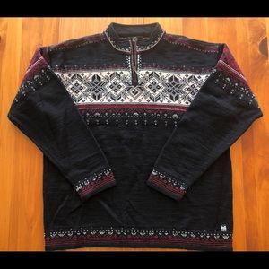 Men’s Dale of Norway 3/4 zip wool sweater.